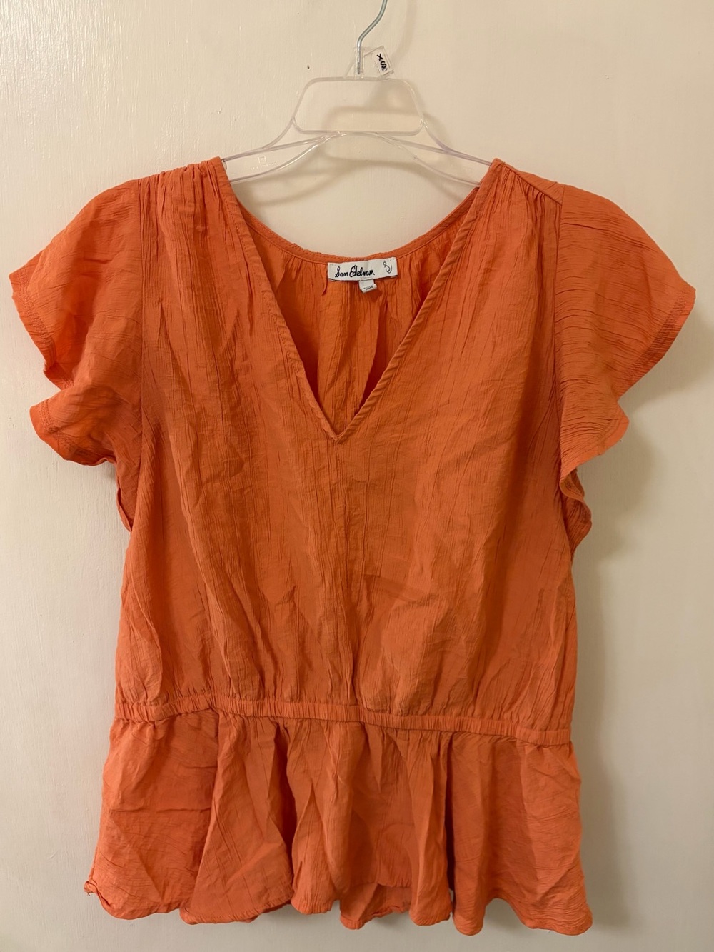 Sam Edelman Orange V-neck Blouse